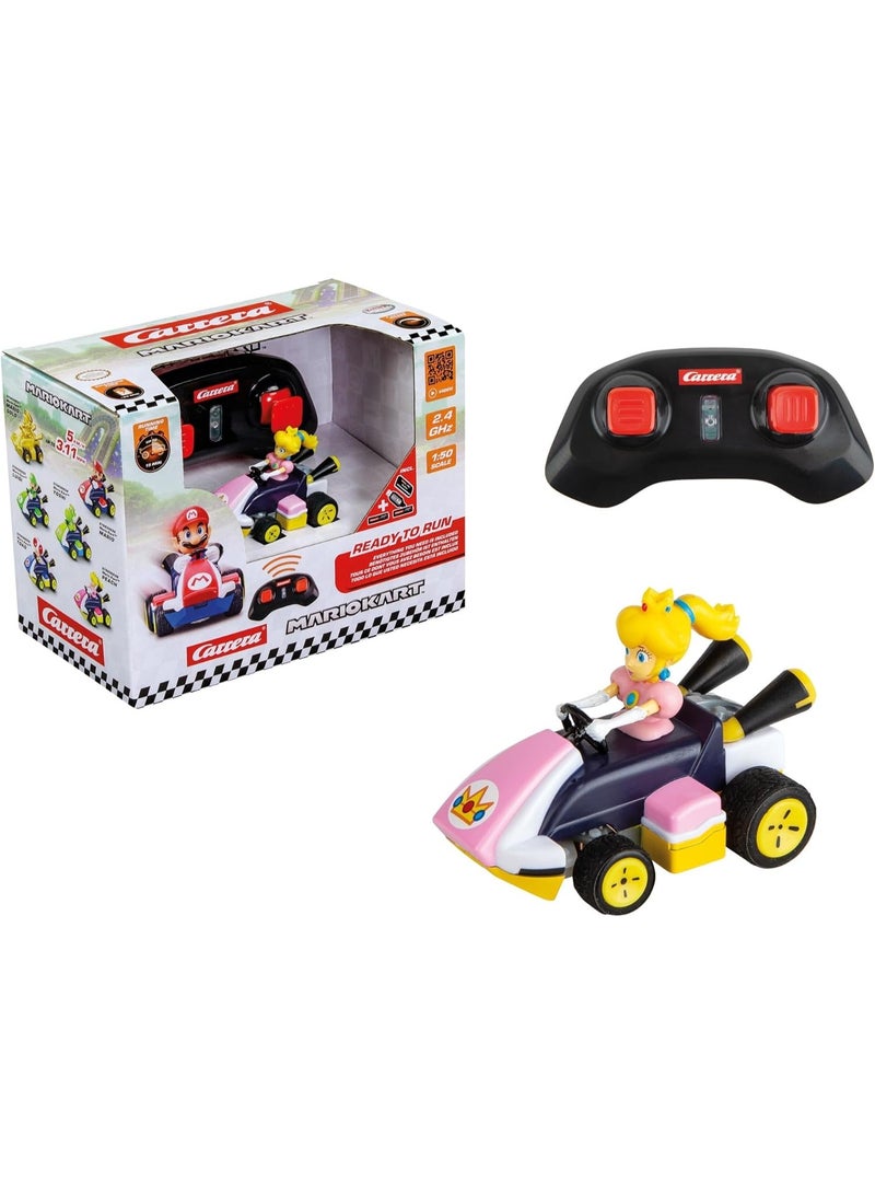 Carrera RC Mario Kart Mini RC Peach, For Children and Adults, Boys & Girls, Unique Original Licence, Instant Driving Fun with Ready to Run, Authentic Mario Kart Experience, Pink - Image 1
